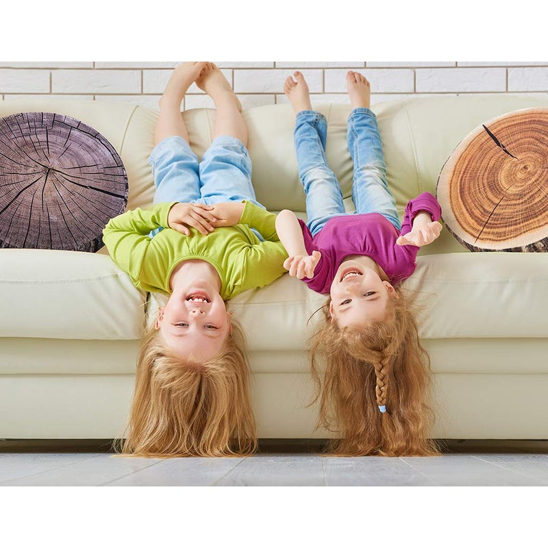 HYSEAS Decorative Round Throw Pillow, 3D Digital Print Comfortable Kids Funny Cute Wood Log Pillow Circle Seating Floor Cushion for Home, Couch, Sofa, Bedroom, Living Room Decor, Stump - Image 5
